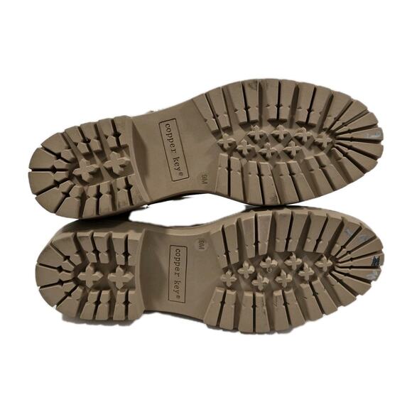 Copper Key Pearl Rhinestone Leather Chelsea Boot Tan Size 9.0 - Picture 5 of 12